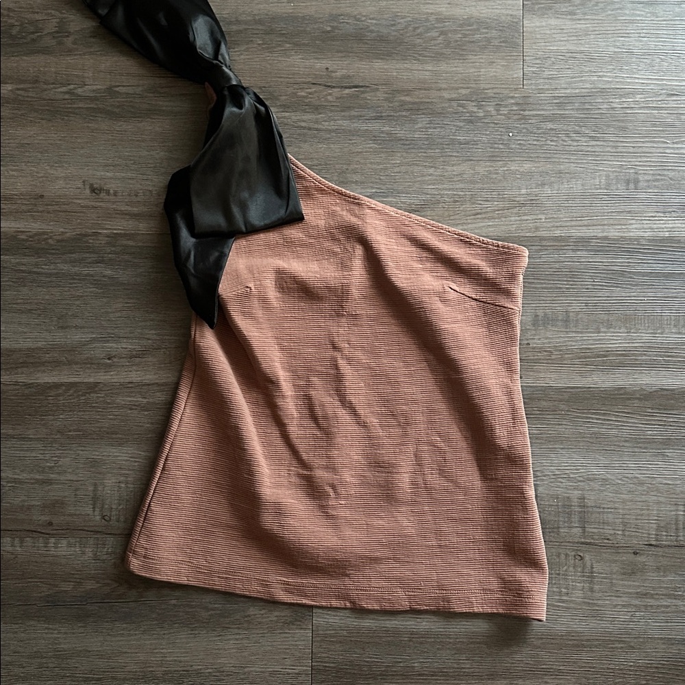 Maeve Asymmetrical Tank Top in Black and Brown